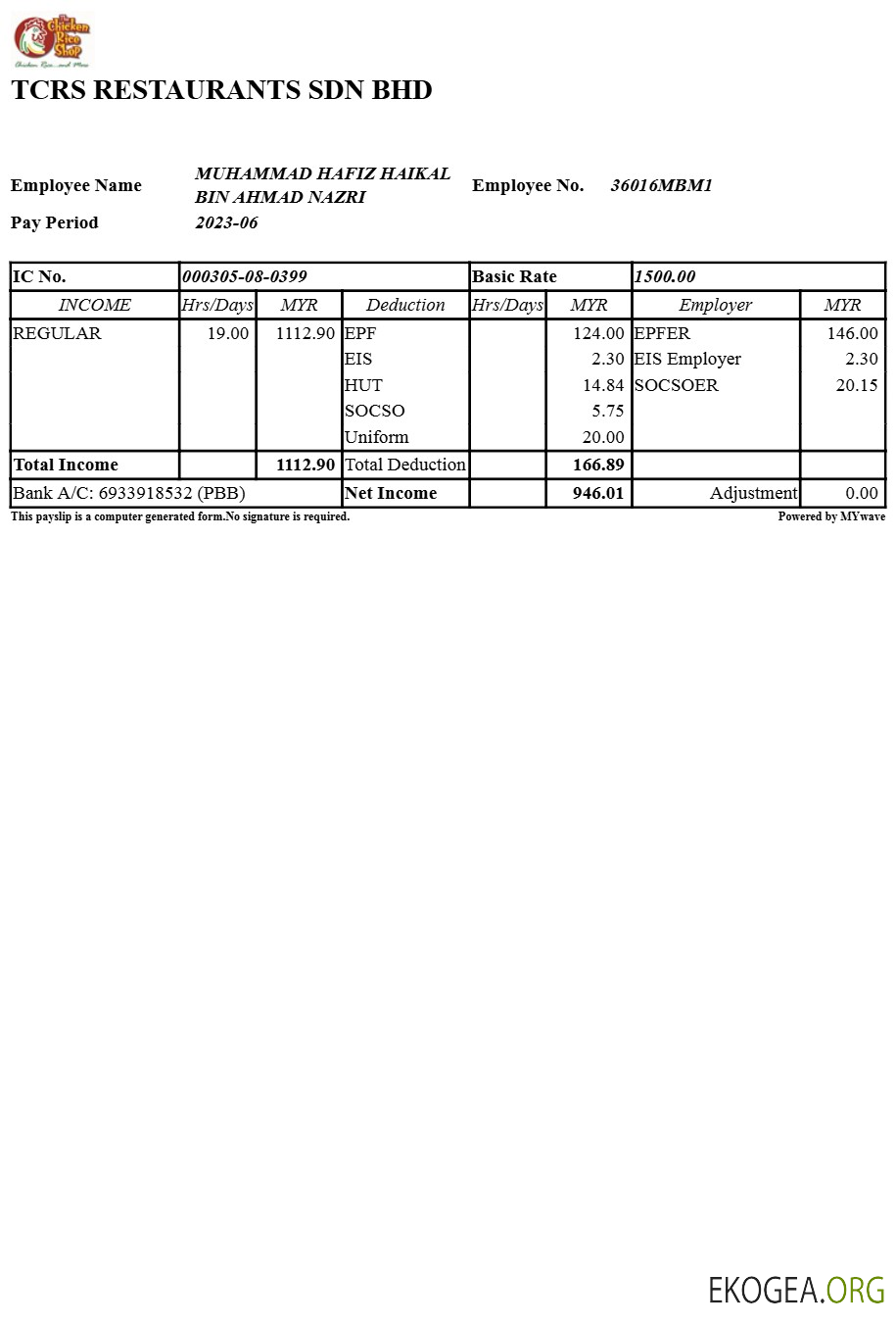 Modèle de fiche de paie TCRS Restaurants aux formats Word et PDF.pdf, 1